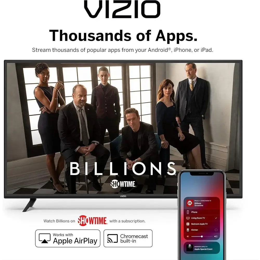 43 Inch 4K Smart TV, V-Series UHD HDR Teion with AirPlay and Chromecast Built-in