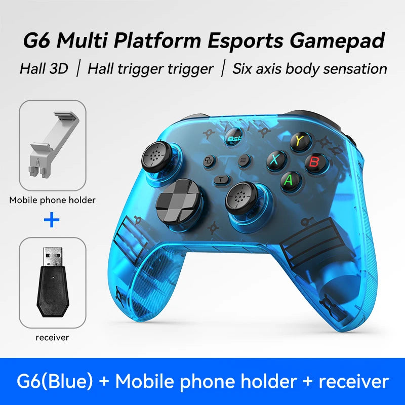 G6 wireless mobile game controller with Hall trigger and Hall joystick supporting switch/pc/android/IOS