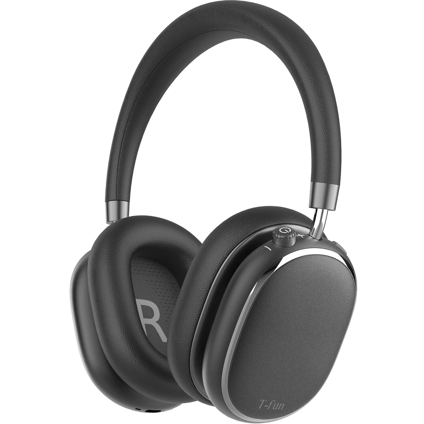 T-fun NC95 Bluetooth Hybrid Active Noise Cancelling Headphones, Built-in Mic, 65H Playtime, App Control, Hi-Res Audio