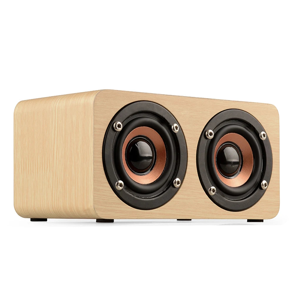 Retro Wooden Wireless Speaker Retro Subwoofer Mobile Phone Portable Mini Wood Grain Small Audio Gift RGB LED Built-in Mic