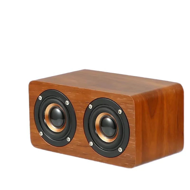 Retro Wooden Wireless Speaker Retro Subwoofer Mobile Phone Portable Mini Wood Grain Small Audio Gift RGB LED Built-in Mic