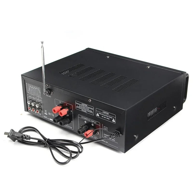 2000W bluetooth Audio Power Amplifier HiFi Amp Speaker 12V AV Amp Speaker Remote Control For Car Home Square Dancing 2.0 Channel