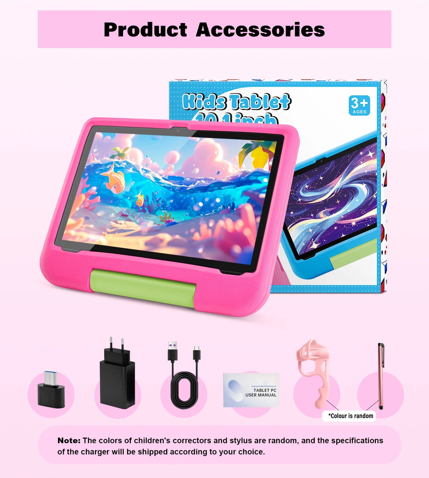 10.1inch 2025 Android Kids Tablet with 8GB RAM + 64GB ROM, Dual Camera, 1280x800 IPS Display, 5000mAh Battery, Dual-Band WiFi 6