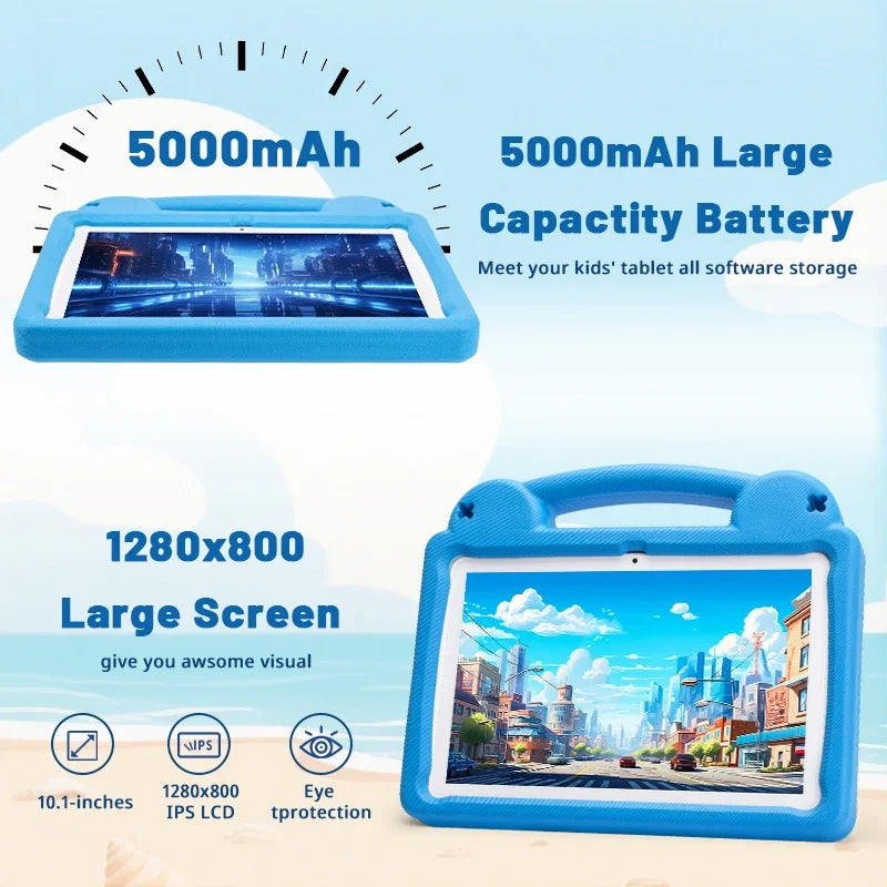 10.1" Android Tablet, Android 15 Kids Tablet, 8GB+64GB, Allwinner A523 Octa-core, 5000mAh Battery Gaming Tablet PC,Birthday Gift
