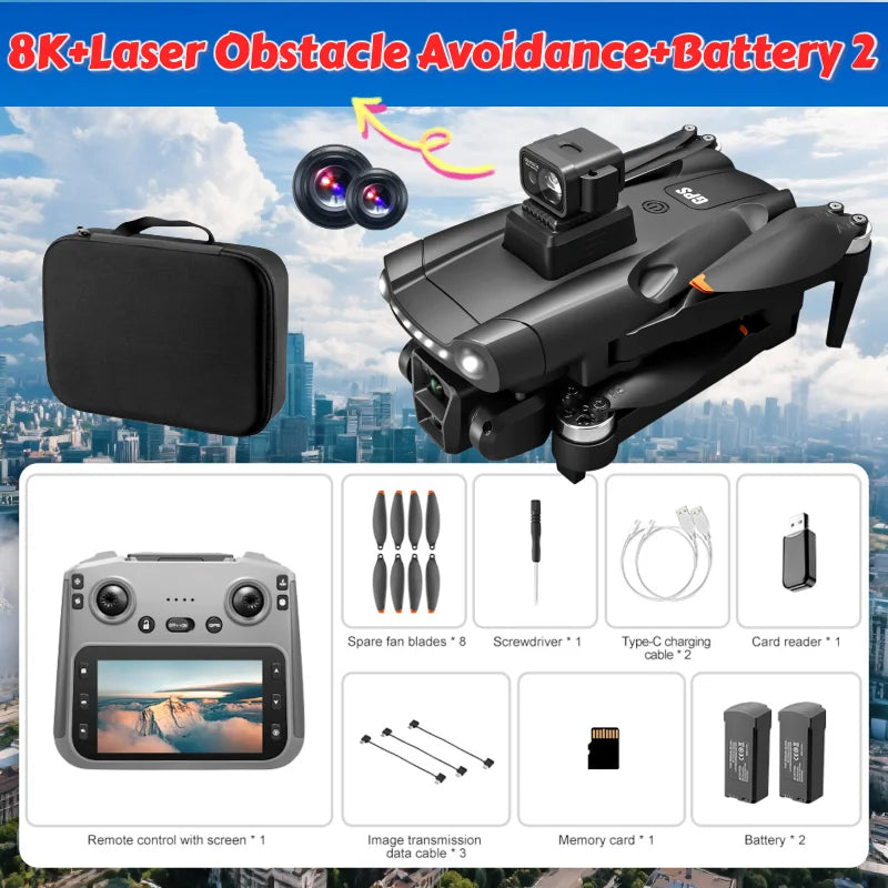 NEW for Genuine V198 MAX Drone GPS 8K Professional Camera Aerial FPV Brush Laser Obstacle with Large Screen Remote Control Dron