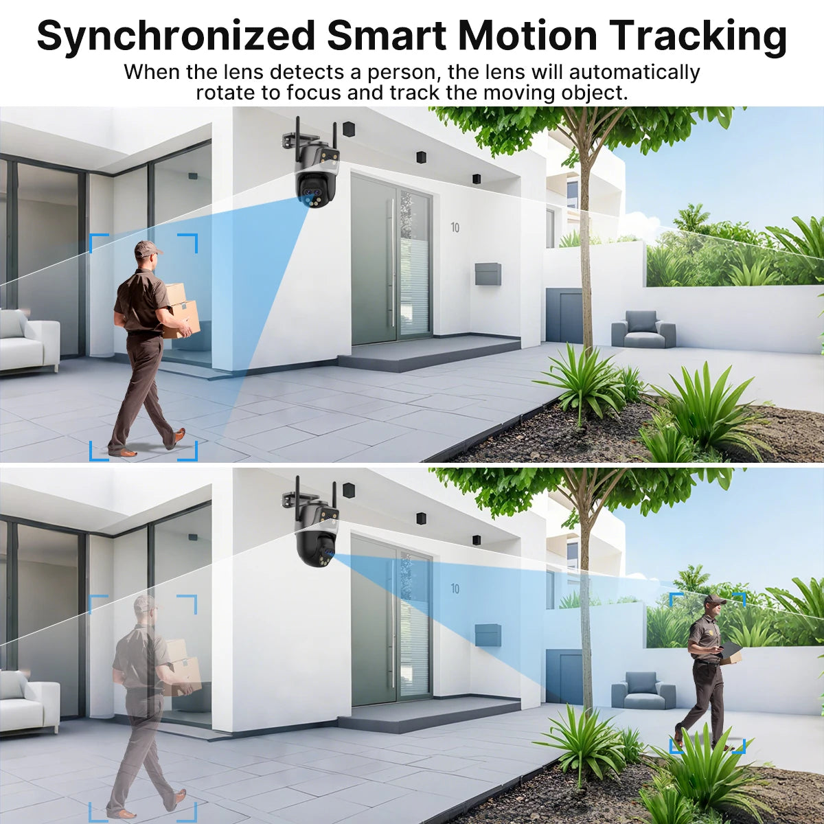 WONSDAR Three Lens PTZ IP Camera Outdoor HD Dual Lens WiFi Security Camera Auto Tracking Dual Len Wirelss CCTV Camera iCsee