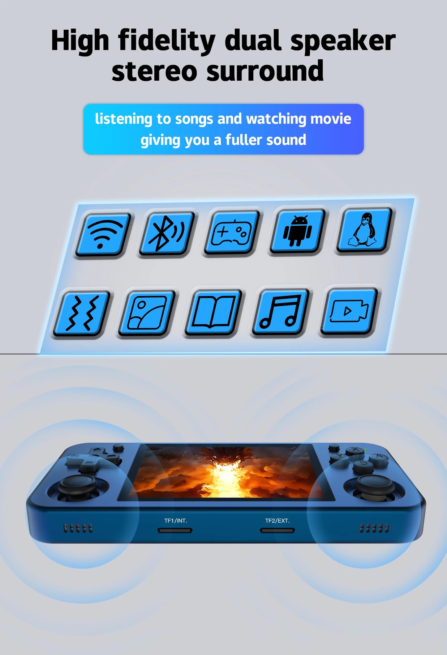 ANBERNIC RG353M Handheld Game Console Aluminum Alloy Shell 3.5 Inch Multi-touch Screen Dual OS HDMI-compatible Player 4400 Games