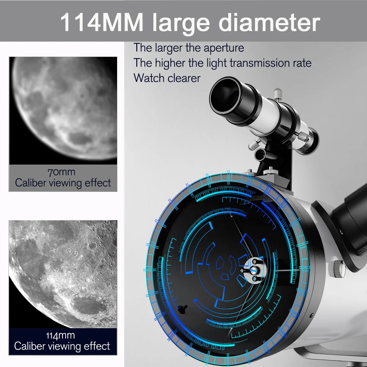 Borwolf F70076  Professional Astronomical Telescope  875X HD for Moon Stargazing Bird Watching Kids Gift