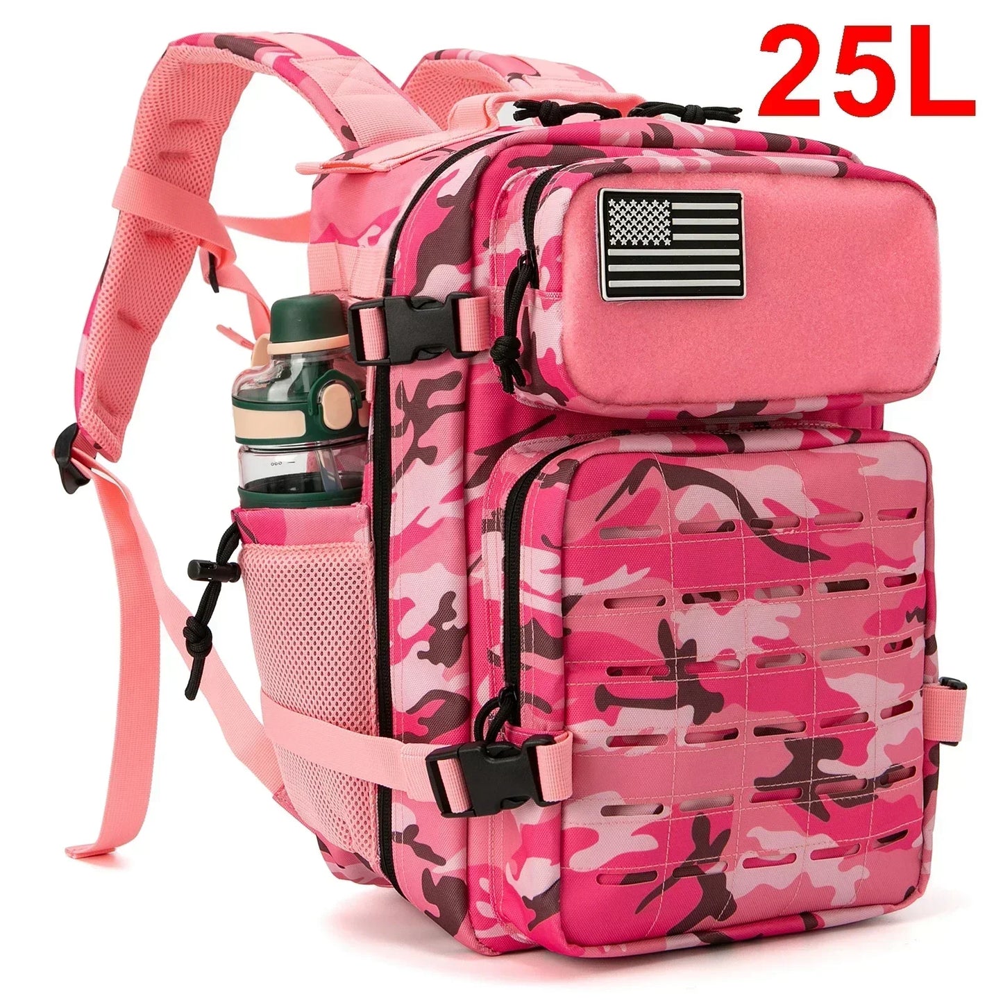 25L/45L Tactical Backpack Outdoor for Men and Women heavy duty Bag Small School Rucksack Hiking backpac kwith Bottle Holder
