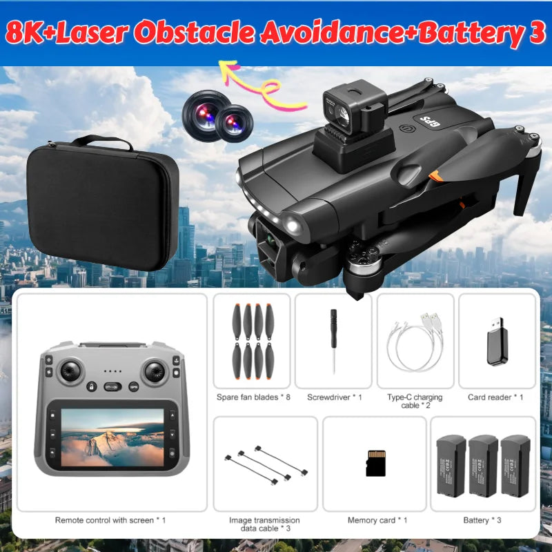 NEW for Genuine V198 MAX Drone GPS 8K Professional Camera Aerial FPV Brush Laser Obstacle with Large Screen Remote Control Dron