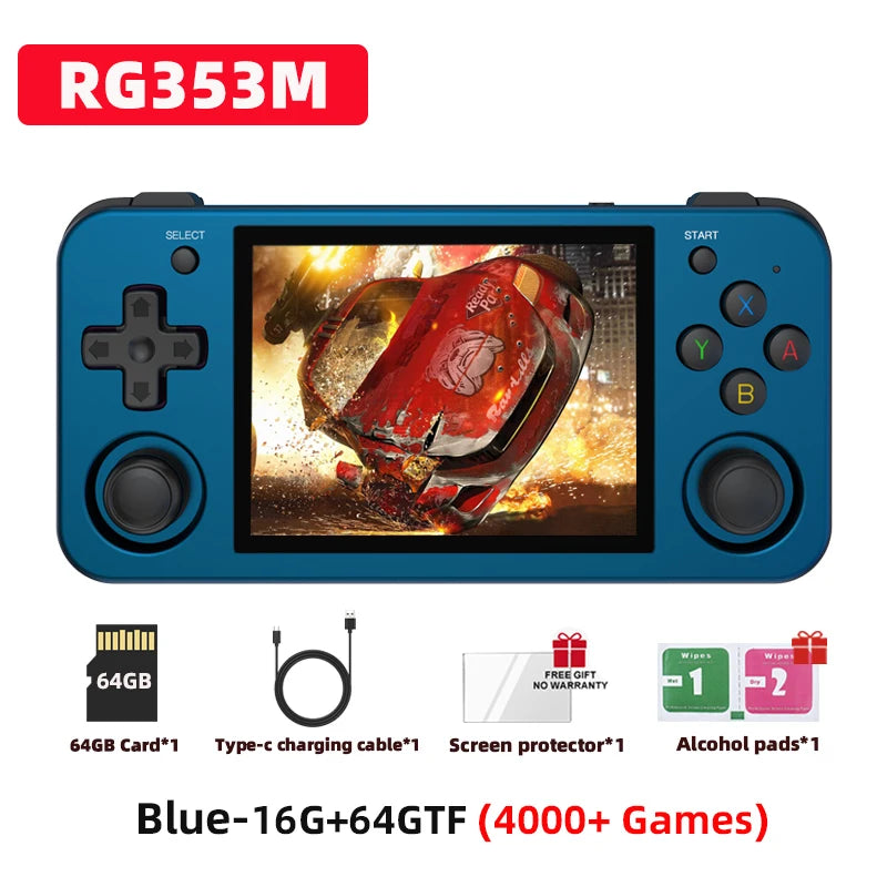 ANBERNIC RG353M Handheld Game Console Aluminum Alloy Shell 3.5 Inch Multi-touch Screen Dual OS HDMI-compatible Player 4400 Games
