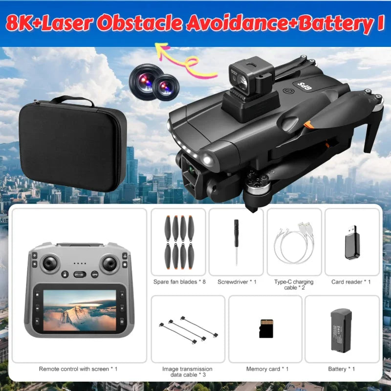 NEW for Genuine V198 MAX Drone GPS 8K Professional Camera Aerial FPV Brush Laser Obstacle with Large Screen Remote Control Dron