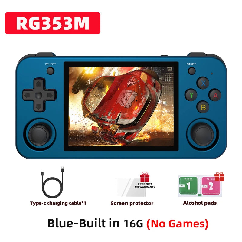 ANBERNIC RG353M Handheld Game Console Aluminum Alloy Shell 3.5 Inch Multi-touch Screen Dual OS HDMI-compatible Player 4400 Games