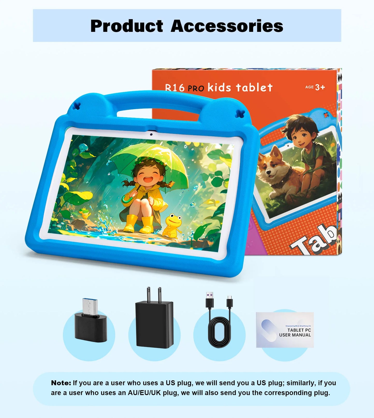 10.1" Android Tablet, Android 15 Kids Tablet, 8GB+64GB, Allwinner A523 Octa-core, 5000mAh Battery Gaming Tablet PC,Birthday Gift