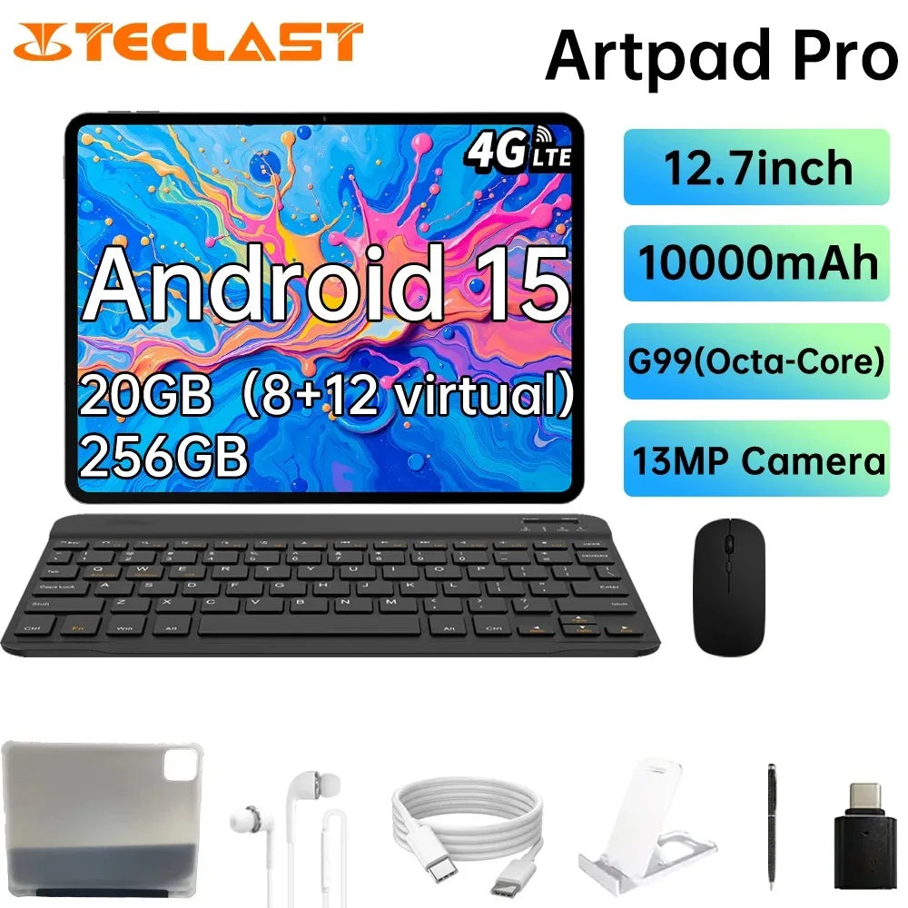 Teclast ArtPad Pro 2026 NEW Tablet 12.7inch Android15 8GB RAM 256GB ROM LTE Support Dual SIM Type-C Charging