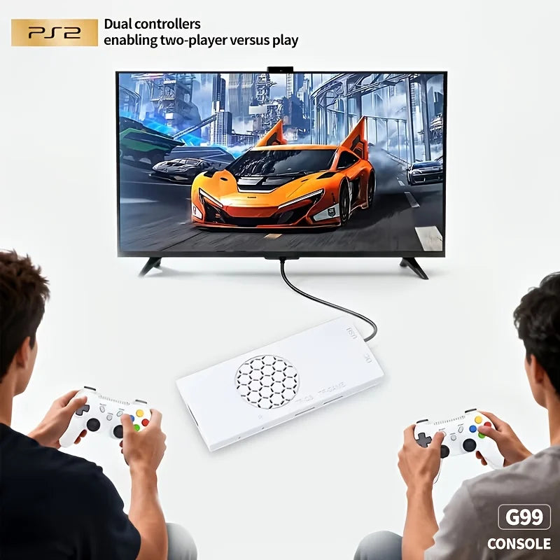 New G99 TV Game Console - Plug & Play 4K HD Output Dual Wireless Controllers Two Player Gaming Home Entertainment System