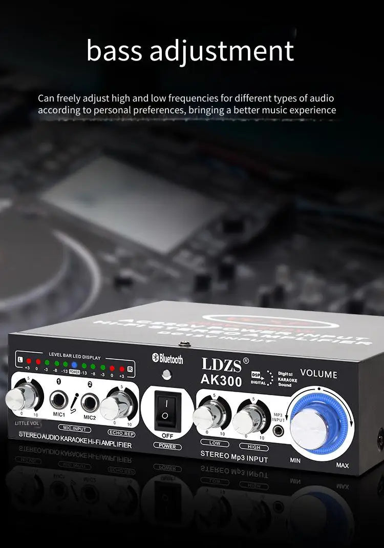 Home Power Amplifier High-power Bluetooth Hifi Digital Stereo Sound Amplifier Home KTV Audio Speaker Amplifier With USB