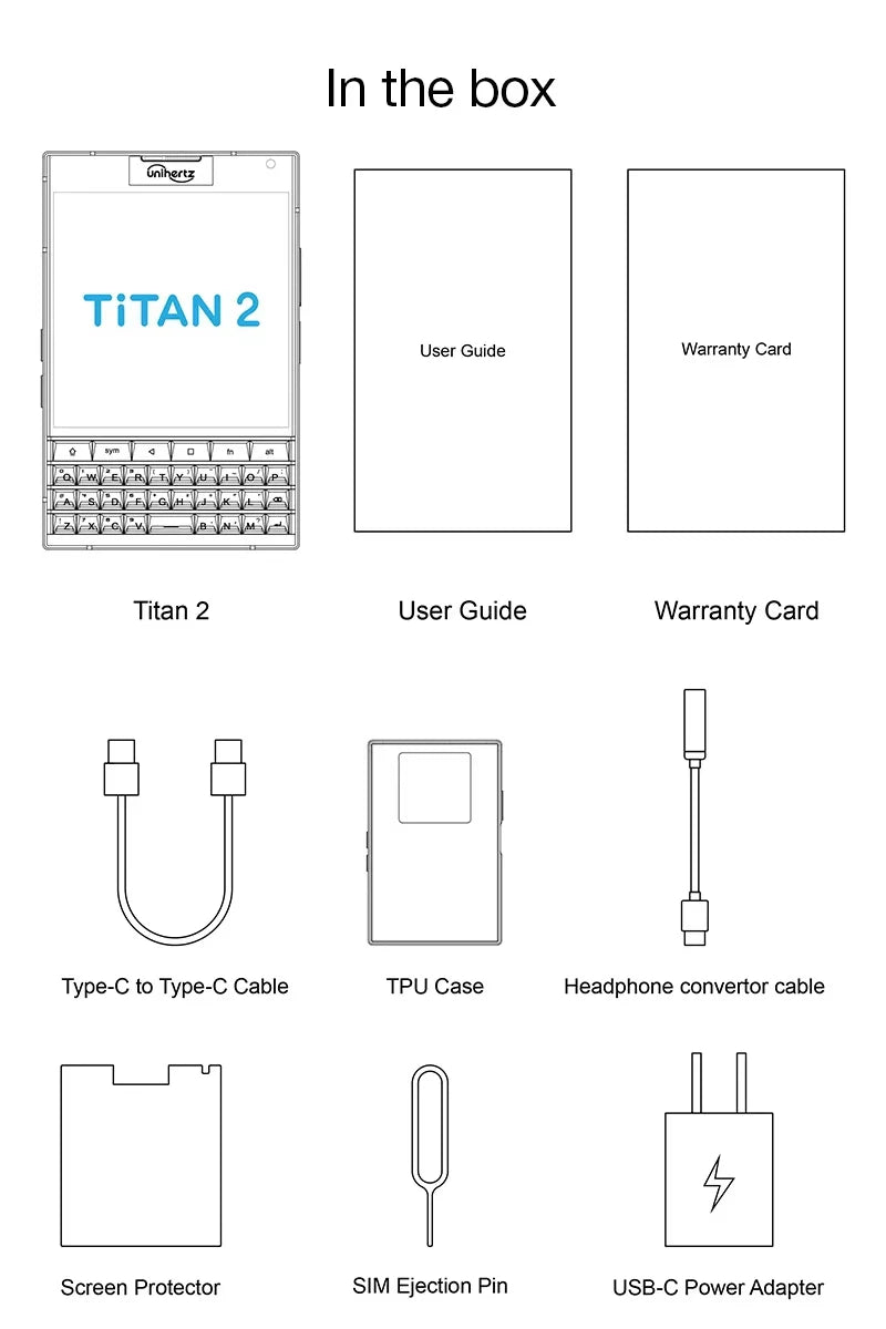 Unihertz Titan 2, New QWERTY Physical Keyboard Smartphone Shipping Fast Global Version Android 15 5G
