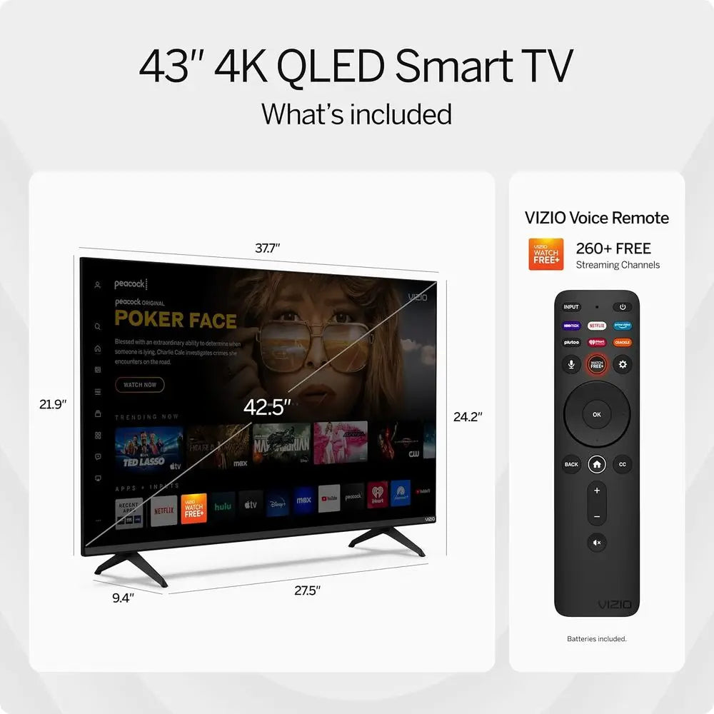 43-inch MQ6 Series 4K QLED HDR Smart TV w/Dolby Vision, Wii 6E, Bluetooth pe able, AMD reeSync & Alexa Compatibility, M43Q6M-K04