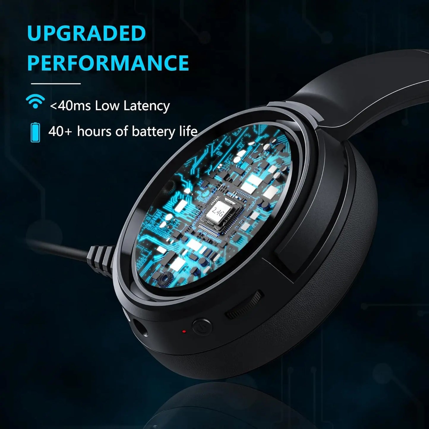 BINNUNE 2.4G Wireless Gaming Headset for PS5 PS4 PC NS Bluetooth USB Gamer Headphones with Noise Canceling Mic Work Earpones