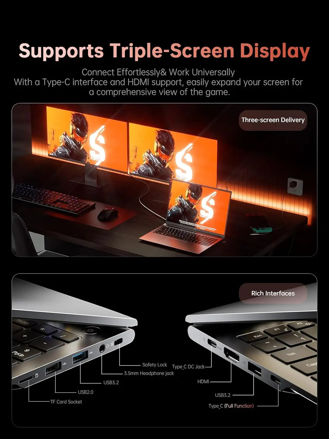 Gaming Laptop 16inch AMD Ryzen 9 6900HX 16GB LPDDR5 512GB M.2 NVMe PCIe3.0 SSD Radeon 680M Win11PRO WiFi6 Backlit KB Book