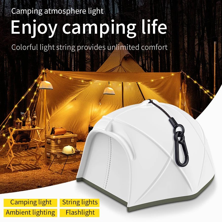 USB Charging LED Outdoor Camping Light 10M Colorful Tape Measure Light Portable Camping Tent Atmosphere Light Outdoor gadgets