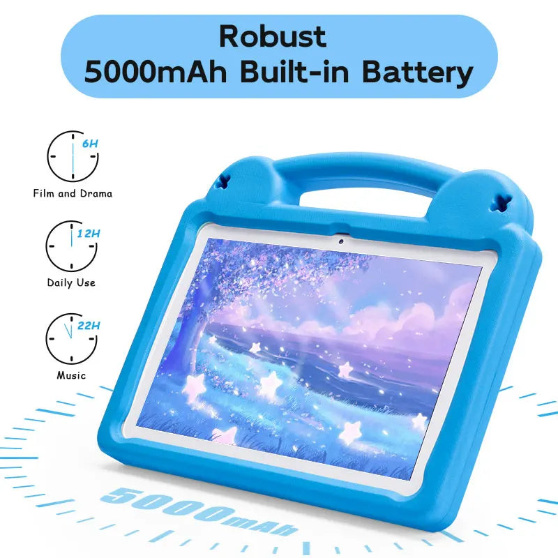 Paitanry 2025 Kids Tablet Android 15 10.1 Inch 8GB(4+4 Expand) RAM 64GB ROM A523 5000Mah HD Display Tablet Children's Gift