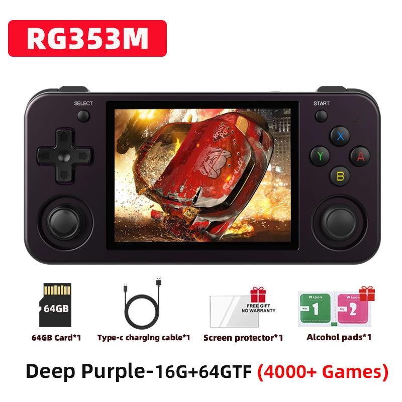 ANBERNIC RG353M Handheld Game Console Aluminum Alloy Shell 3.5 Inch Multi-touch Screen Dual OS HDMI-compatible Player 4400 Games