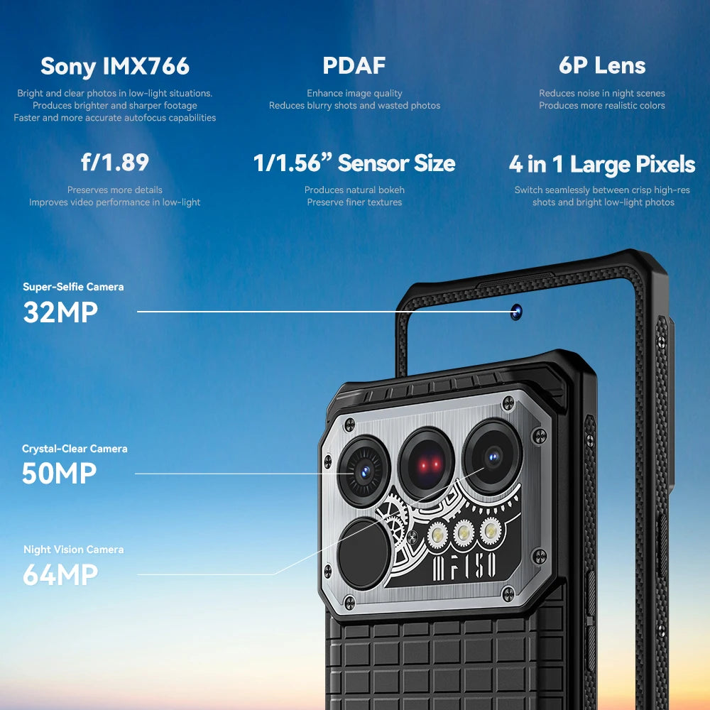 IIIF150 Raptor 5G Rugged Smartphone Android 14  Rugged Mobile Phone 6.78'' 120Hz AMOLED Display 16GB+512GB 50MP 10000mAh 65W