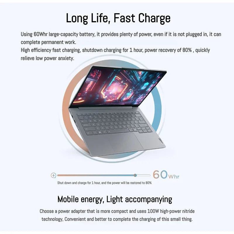 Lenovo ThinkBook 14 Laptop Intel Core 5 220H /7 250H 16G/32G DDR5 1TB SSD Intel Graphics 14-inch 120Hz 2.8K Screen Notebook PC