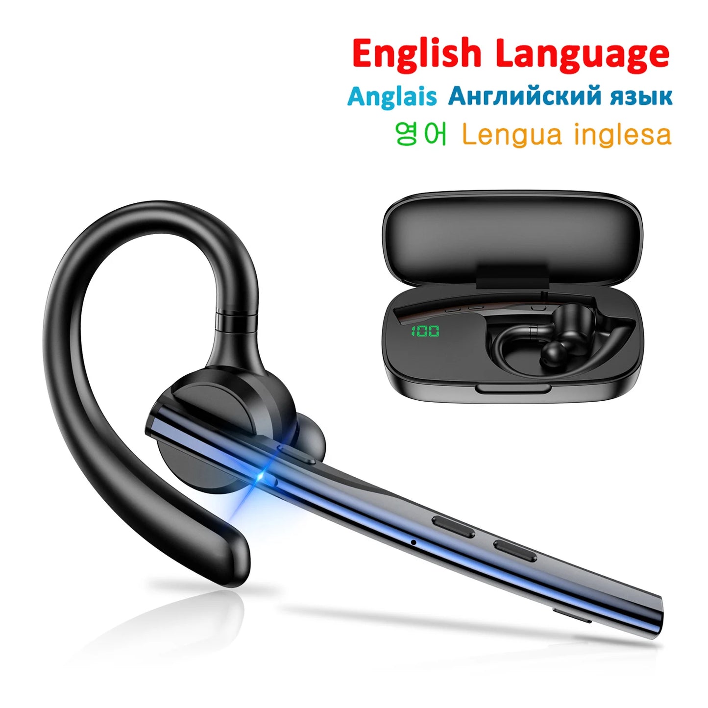 New Bee M54 Wireless Earphones Bluetooth Headset Single Earpiece Driving Headphone with Mic Mute Noise Cancelling Handsfree