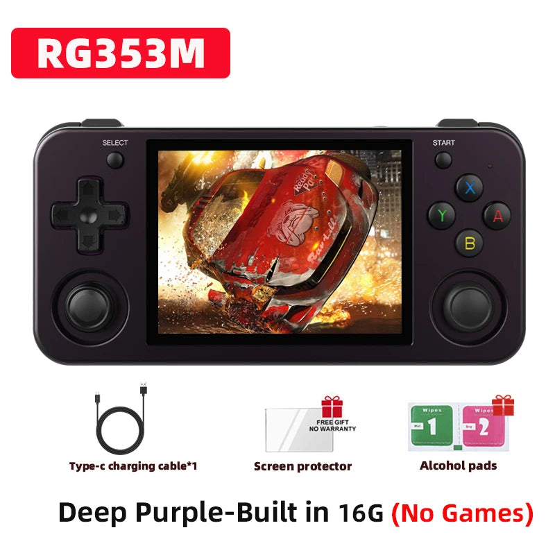ANBERNIC RG353M Handheld Game Console Aluminum Alloy Shell 3.5 Inch Multi-touch Screen Dual OS HDMI-compatible Player 4400 Games