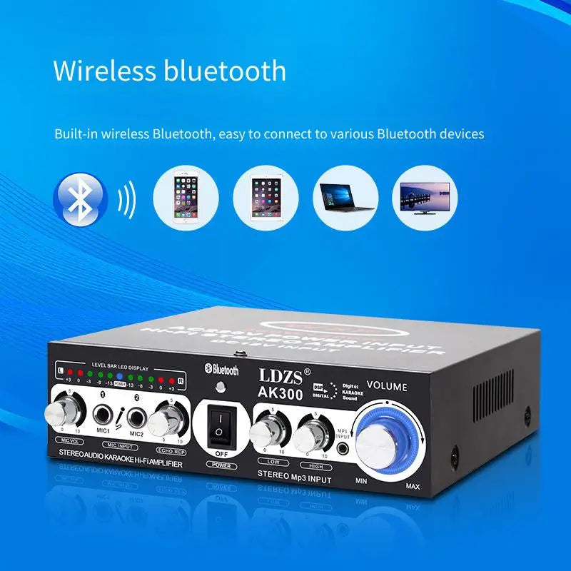 Home Power Amplifier High-power Bluetooth Hifi Digital Stereo Sound Amplifier Home KTV Audio Speaker Amplifier With USB