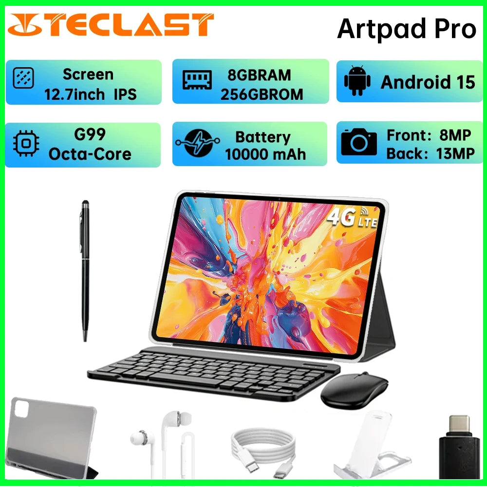 Teclast ArtPad Pro 2026 NEW Tablet 12.7inch Android15 8GB RAM 256GB ROM LTE Support Dual SIM Type-C Charging