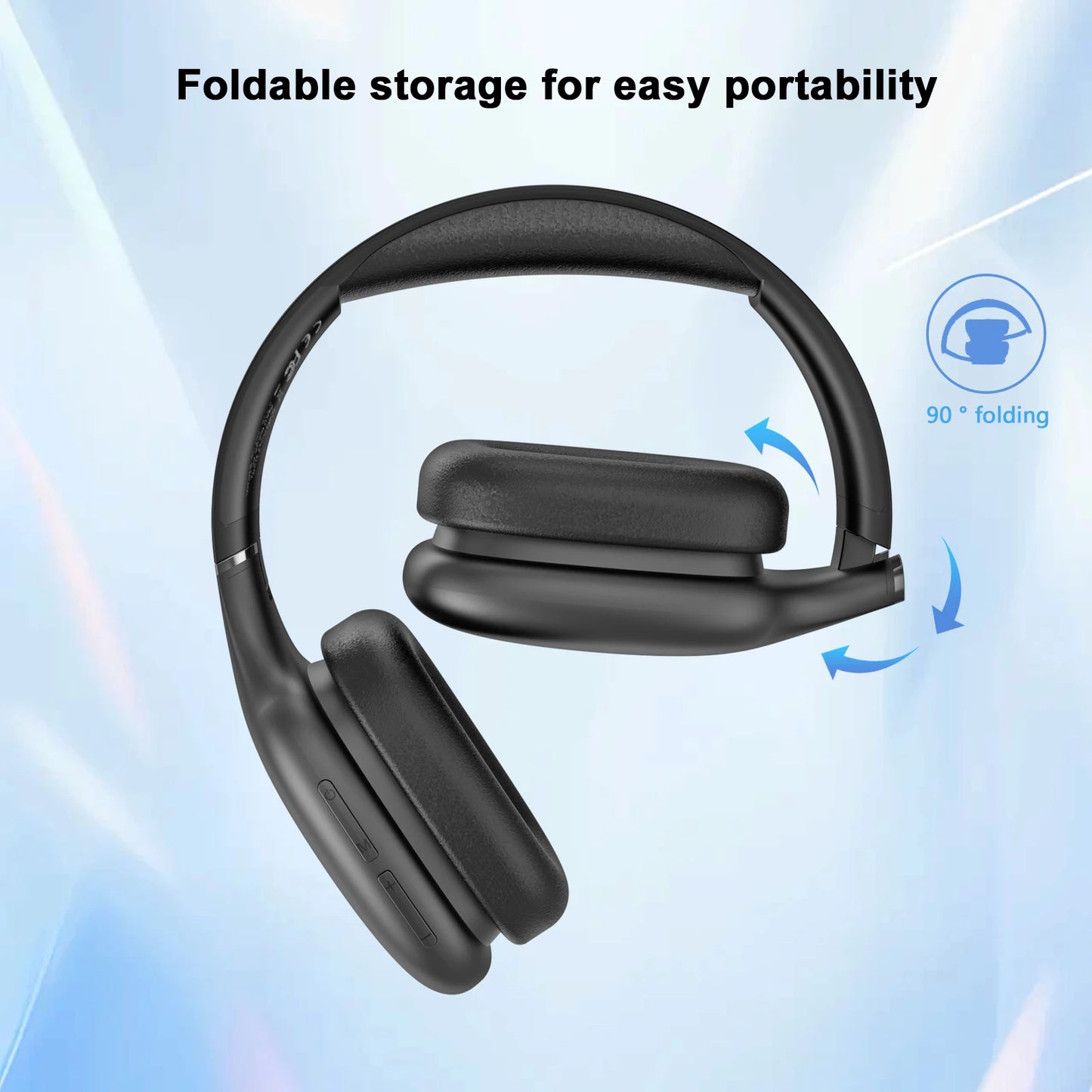 BT1638 Bluetooth 5.4 Headphones Over Ear 40mm Driver 40H Playtime Type-C Charging Wireless Headset Over Ear Wireless Headphones