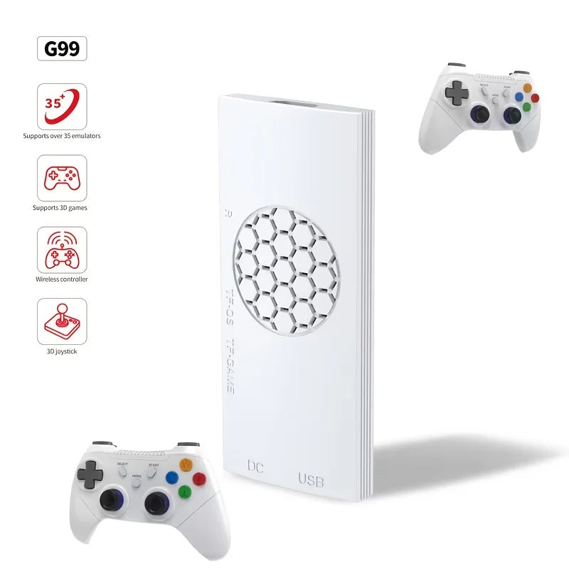 New G99 TV Game Console - Plug & Play 4K HD Output Dual Wireless Controllers Two Player Gaming Home Entertainment System