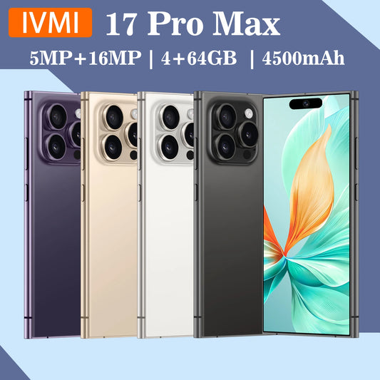IVMI Global Vision 17Pro max 4G Network cellphone 6.9'' 4500mAh Android 64GB ROM Dual SIM Google Play Store Mobile Phones